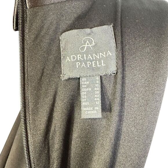 Adrianna Papell Black Twist Front Tuxedo Maxi Cocktail Dress| Size 8 - Picture 10 of 10